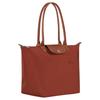 Longchamp Le Pliage Serie Silbernes Metallreißverschluss-Druckknopfverschluss Recyceltes Polyamid-Canvas Mit Leder Knödeltasche Tragetasche Schultertasche 1899919404