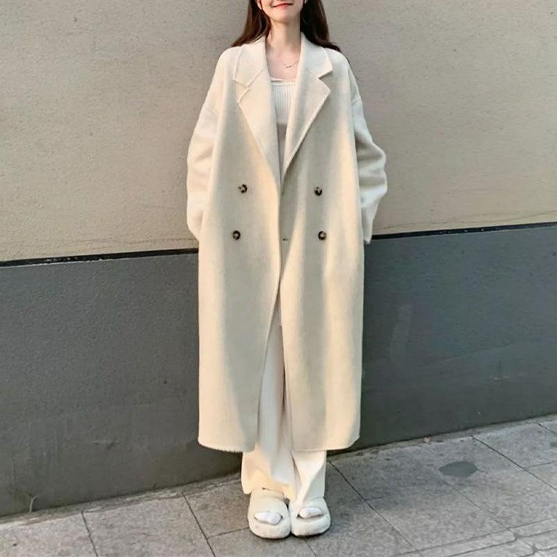 Camel Woolen Coat Women's Autumn and Winter Mid-length Loose Temperament High-end Woolen Coat