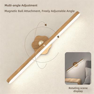 USB C Rechargeable Magnetic LED Night Light 3 Color 3W Wall Lamp Dimmable Touch Switch Vanity Lamp Reading Nook