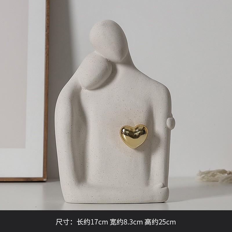 Ceramic Figure Figurines Modern Decoration Home Sculpture Nordic Decorative Abstract Couple Statue Living Room Crafts Ornaments