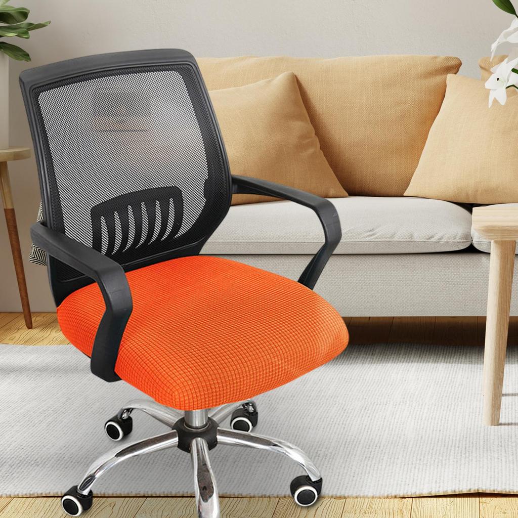 Washable Universal Swivel Chair Cover with Armrests Stretch Office Seat Protector Removable for Computer Desk