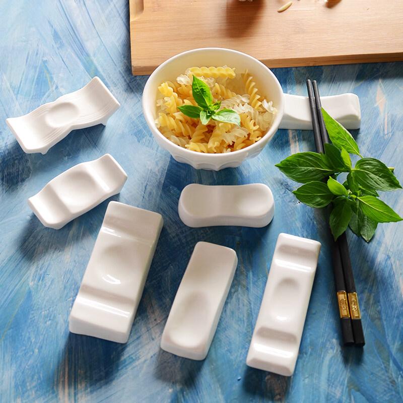 Pure White Ceramic Chopstick Rest
