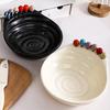 Kitchen Fruit Serving Set Bowl with 6 Colorful Forks Large Capacity Spiral Hygienic Bottom Fork Storage Hole for Snacks And Parties Dopamine Color