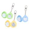 Mini Mirror Keychain Storage Box With Aluminum Disk Diy Eye Shadow Powder Blusher Plastic Empty Box Portable Pendant Gift Travel