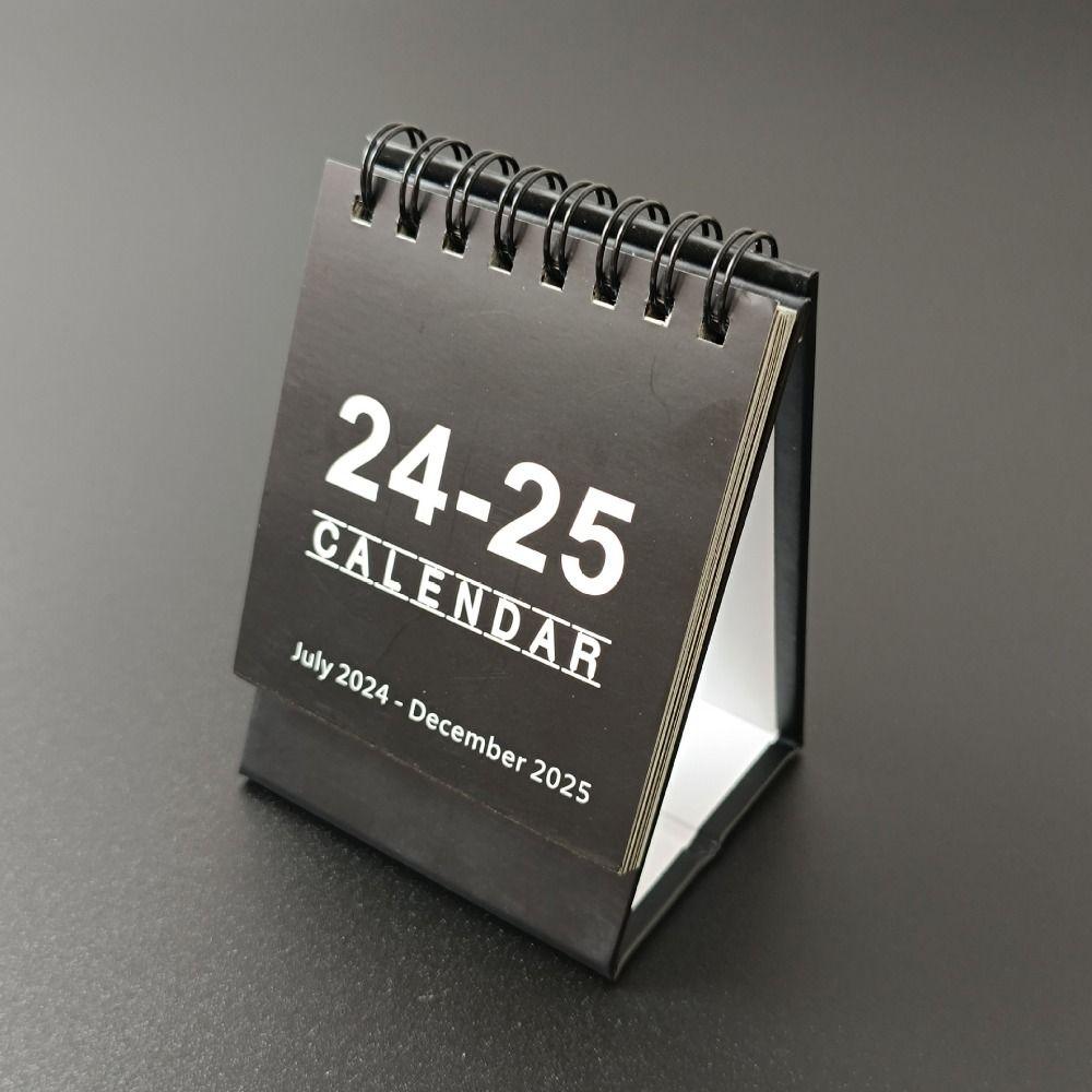 

Простой календарь 2024-2025 годов, креативный настольный планировщик, перекидной календарь с 2025.1 по 2026.6 чёрный