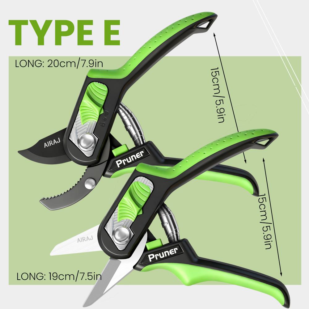 

AIRAJ 2pcs Heavy-Duty Rust-Resistant Pruning Shears Essential Tool for Garden Enthusiasts to Trim Flowers and Garden Branches E