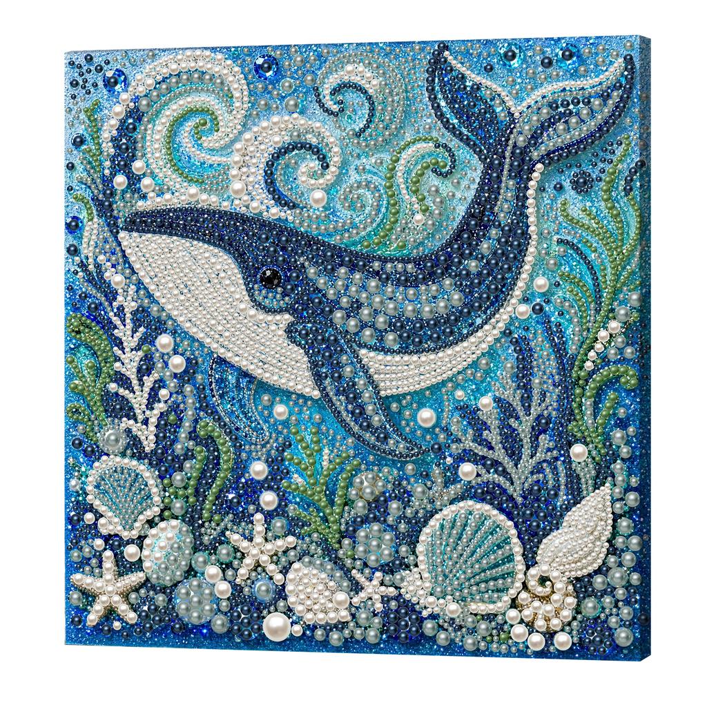 Ocean Theme DIY Pearl Diamond Painting Art Kit, Turtle Jellyfish Marine Animal Pearl Beads Art Craft Set, for Adults & Beginners