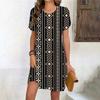 Fashion 3D Print Summer Dress Loose Casual Short Sleeve O-Neck Mini Dress