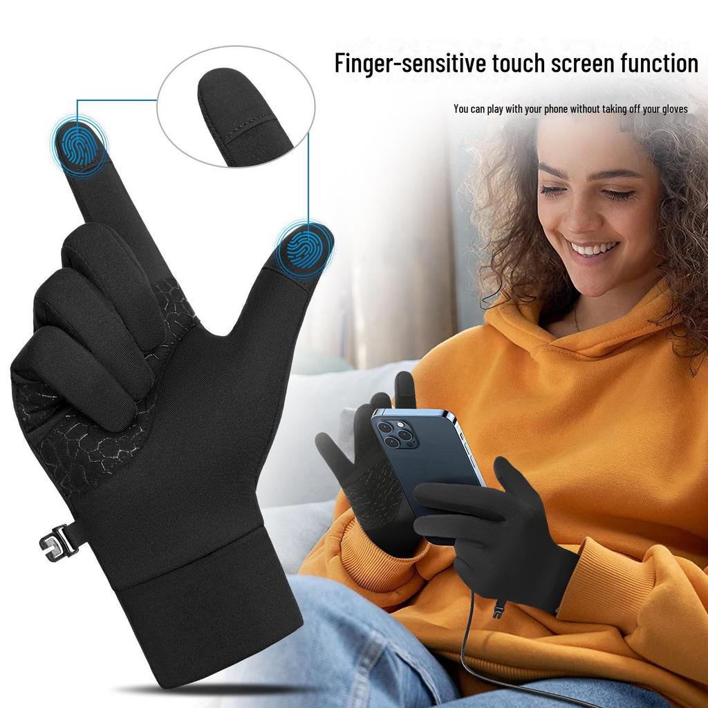 Unisex Winter-Touchscreen-Wasserdichte Samtgefütterte Outdoor-Sport-Handschuhe für Radfahren, Skifahren, Laufen