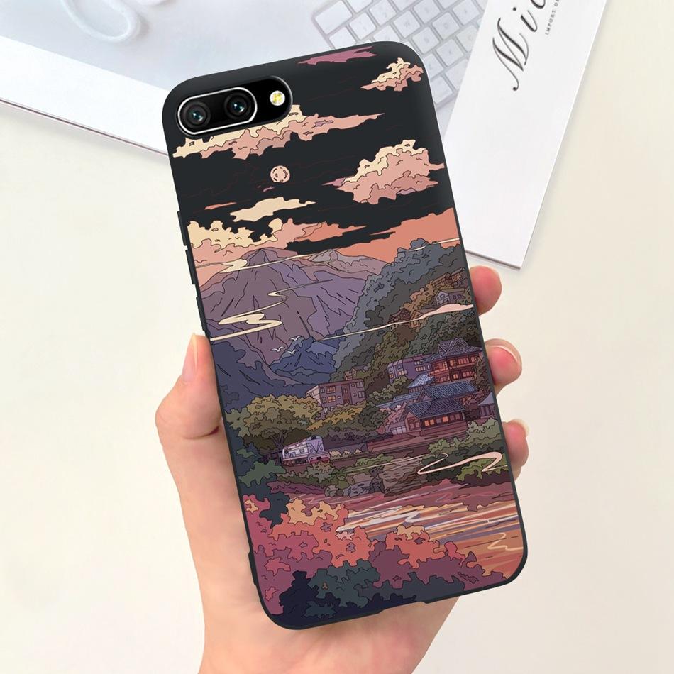 For Honor 10 Case Honor10 COL-L19 COL-L29 Fashion Moon Pattern Soft Silicon Protective Cover Phone Cases