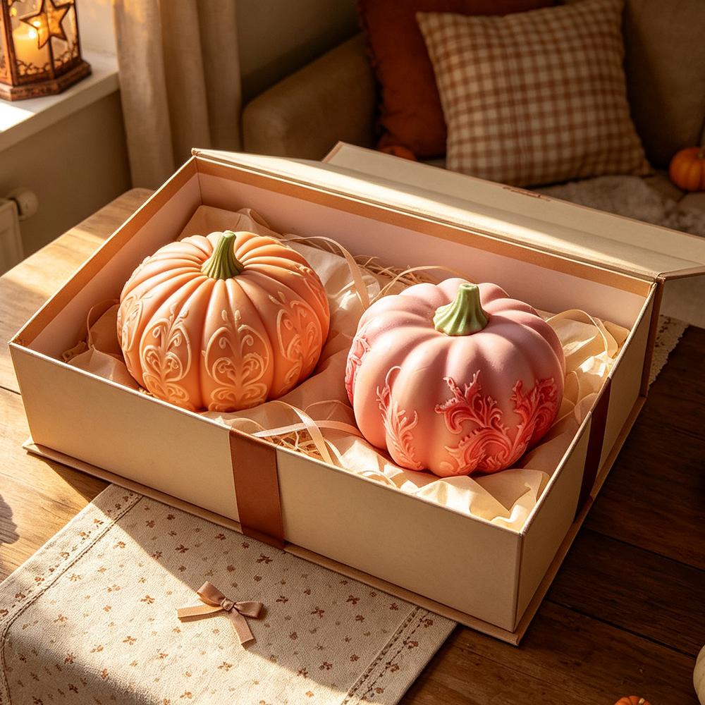 Halloween Pumpkin Candle Silicone Mold DIY Bow Tie Pumpkin Design Plaster Casting Mould Halloween Decor Candle Making Supplies