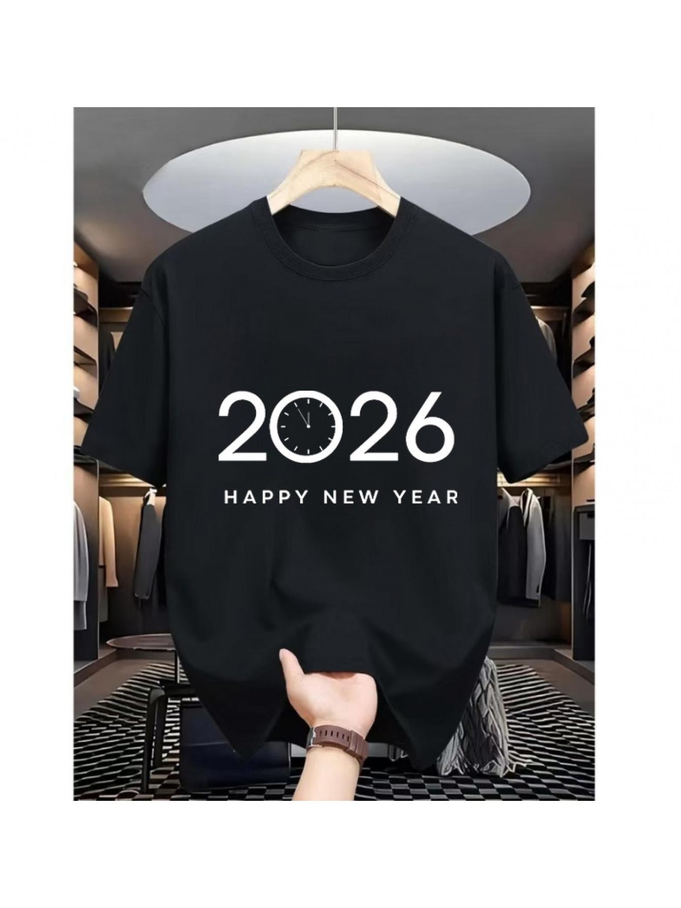 2026 New Year Korean And American Street Style Men S Short-Sleeve Printed Tee L