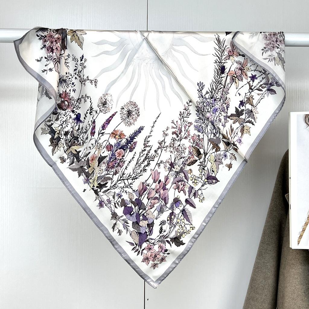 Pañuelo Cuadrado de 70 cm Pañuelo de Seda Accesorios para Mujer Pañuelo de Decoración Profesional Pañuelo Casual de Verano con Protección Solar Pañuelo para la Cabeza