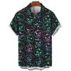 Demonic Horror 3D Printed Hawaiian Shirt Men's Loose Breathable Summer Short Sleeve