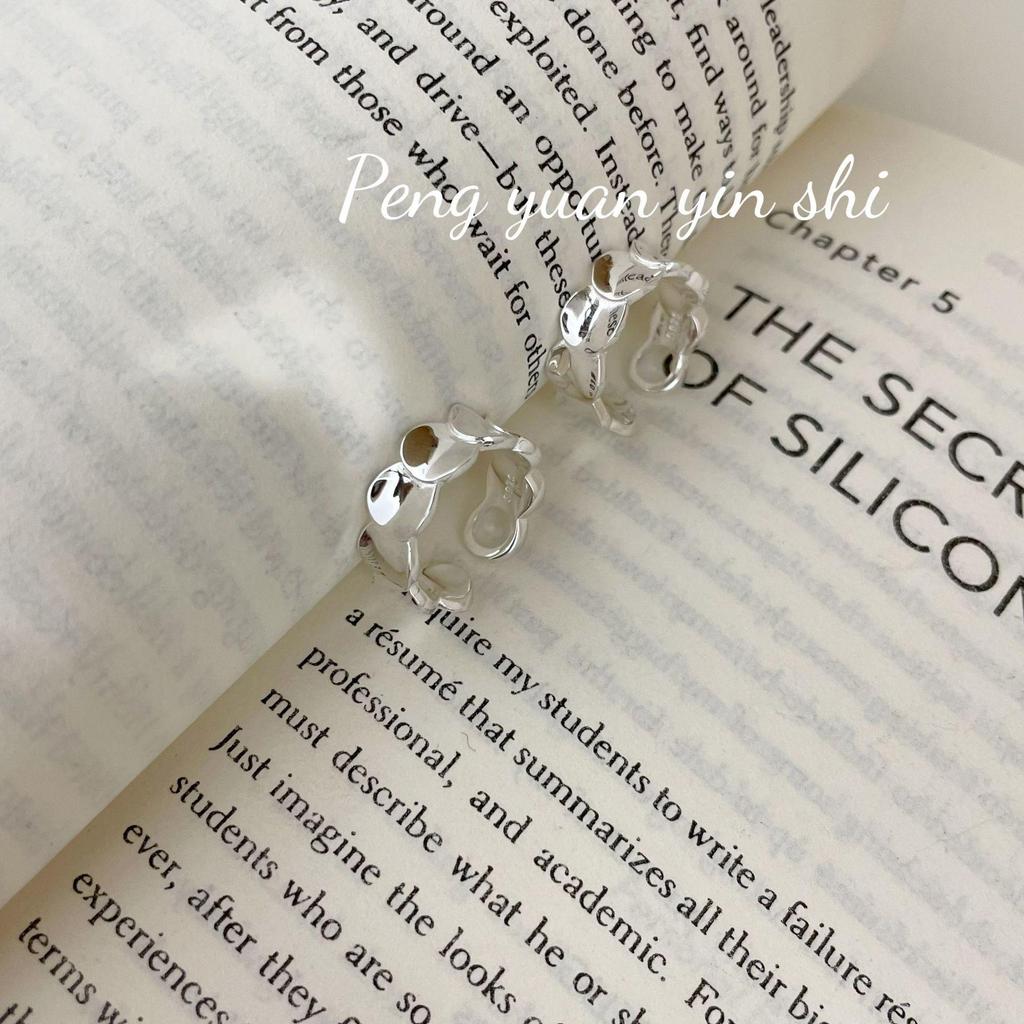 Su Chuang S925 Sterling Silver Fish Scale Twist Open Ring - Light Luxury Design