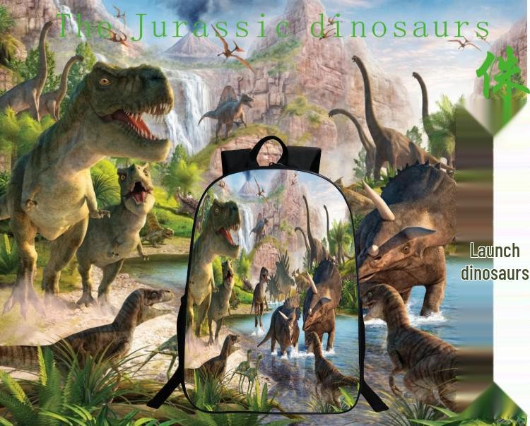2021 Dinosaur Print Backpack for Boys - Primary School Children's Backpack