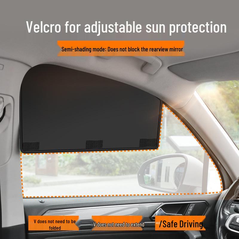 Auto-Sonnenschutz Verdunklungsvorhang - Wärmeisolierung & UV-Schutz für Seitenfenster, Voll-/Halbabdeckung mit abnehmbarem Klettverschluss, Kein Bohren erforderlich.