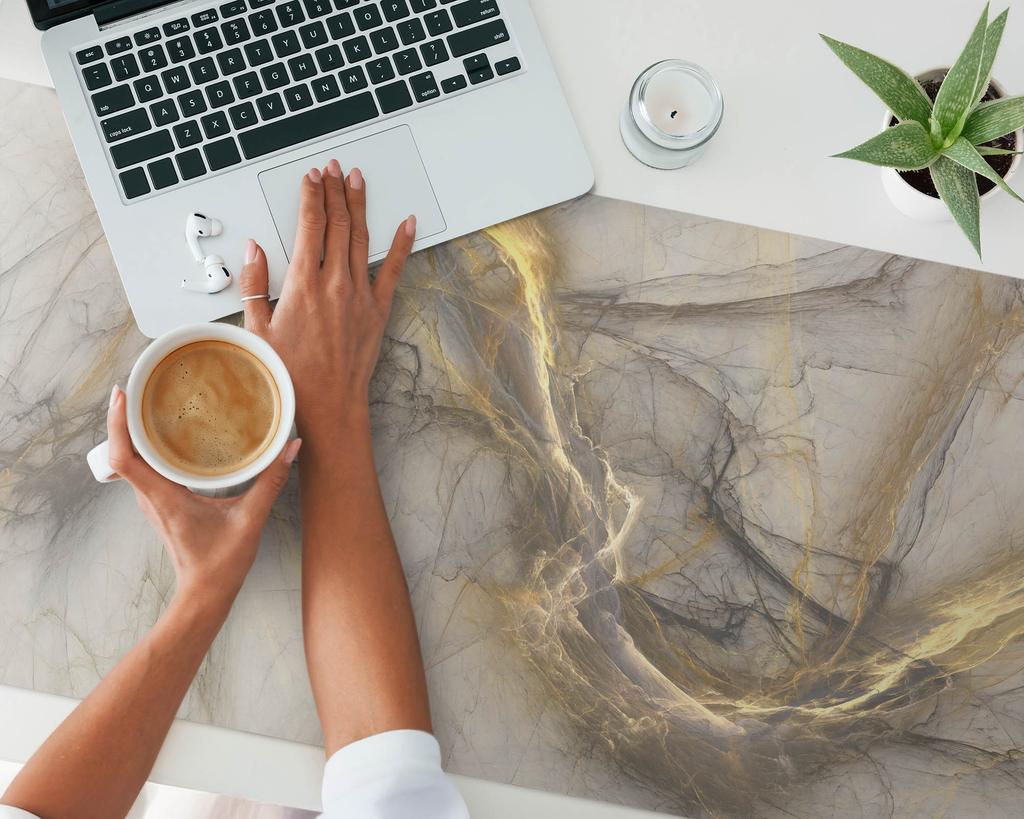 Elegant Decorative Desk Mat Ethereal Lines of Chaos 120X60 Cm