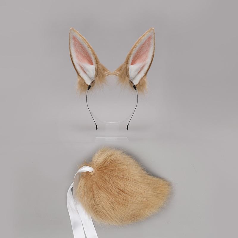 Two-dimensional rabbit ears, animal ears, headbands, comics props, Japanese plush rabbit ears, rabbit tail set