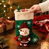 Polyester Christmas Stocking Decoration with Integrated Loop, Raised Holiday Character, Tree Print and Small Bell Feature