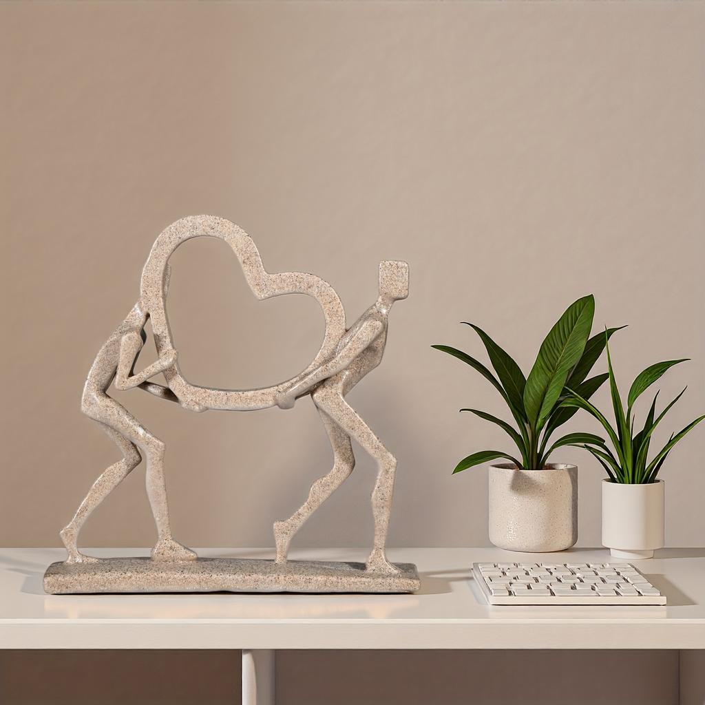 Abstrakte Paar Herz Dekor Statue Haus Büro Tischplatte Ornament Minimalistische Harz Romantische Tischplatte Dekorative Skulptur Geschenk