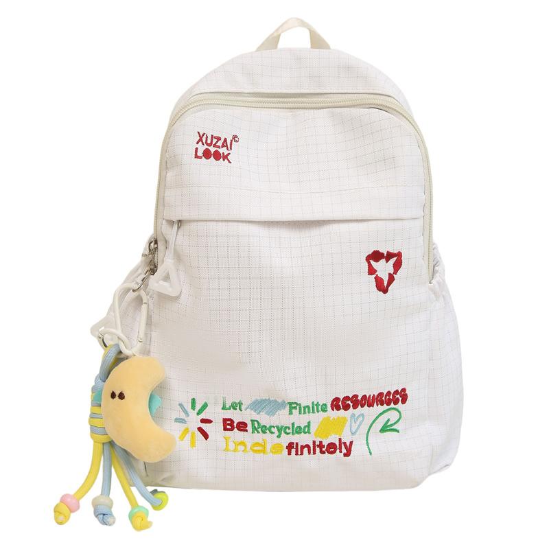 

Women s Backpack Outdoor Sports Backpack Large Capacity Student Schoolbag белый