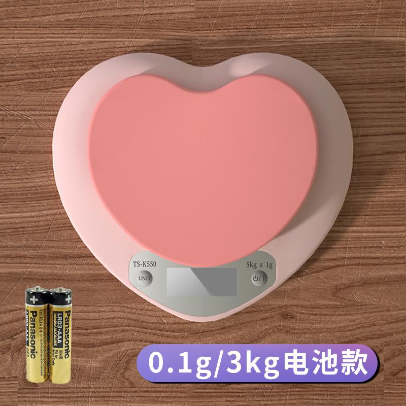 Heart-shaped Kitchen Scale Pink Food Balance Measuring Weight In Grams Portable Electronic Scales Baking Tools