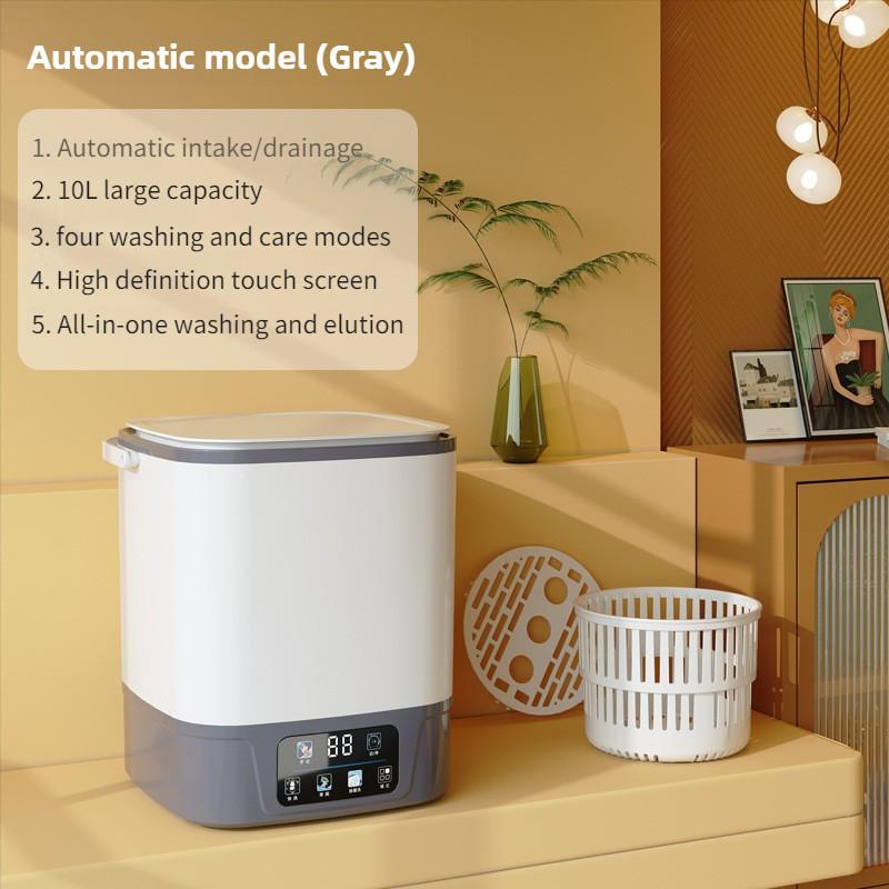 Macchina Integrata Intelligente Automatica per il Lavaggio e l'Estrazione di Vestiti, Capacità 10L, Mini Lavatrice Elettrica per Uso Domestico