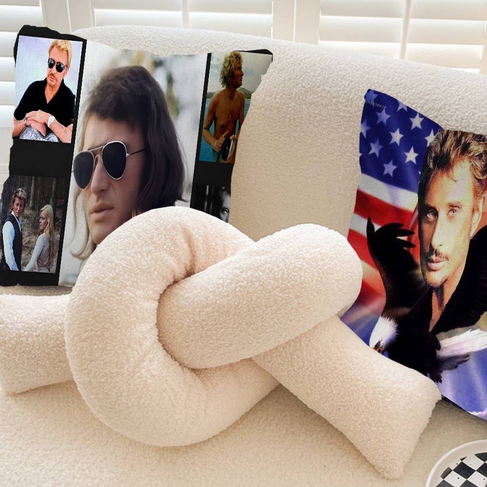 French rock star Johnny Hallyday Pillow Gift Home Office Decoration Bedroom Sofa Car Cushion Cover case 45x45
