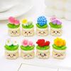 2 Pcs Miniature Dollhouse Flowers Mini Resin Potted Plant Figurine Tiny
