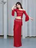 Huayu Belly Dance Costume: Mesh Sequins Dress Set for Women