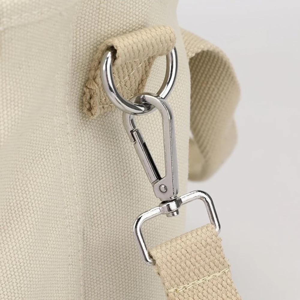 Women Small Bag with Zipper Fashion Lady Single Shoulder Portable Thickened Canvas Mobile Phone Bucket Tote Bag