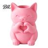 Creative Housewarming Presents 3D Printed Cat Vase, Cute Smiling with Heart?Hand Gesture Flower Holder, Desktop Decor Animal Shaped Decor,
