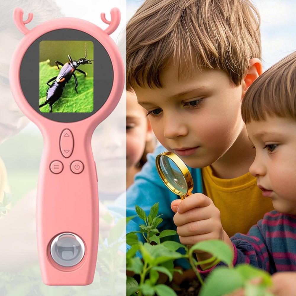 Mikroskop für Kinder-Tragbares 2" Digitalmikroskop für Kinder mit 2MP Pädagogisches Wissenschaftsspielzeug Taschenformat