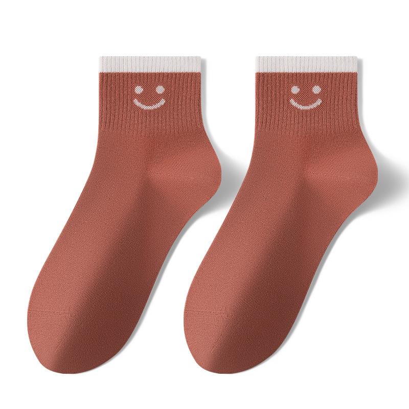 

Женские весенне-летние тонкие антибактериальные дезодорирующие носки-подследники в студенческом стиле 1 pair красный