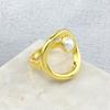 Spanish UNOde50 Pink Pearl Quartz Hoop Ring - Japanese Light Luxury Design