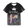 European and American Street Fashion Women's Crown Letter Printed Pattern Casual Style Women's Round Neck T-shirt