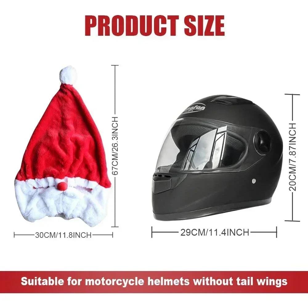 2pcs Santa Claus Helmet Cover Plush Christmas Hat for Motorcycle Helmet Happy New Year Party Supplies Xmas Cosplay Accessoories