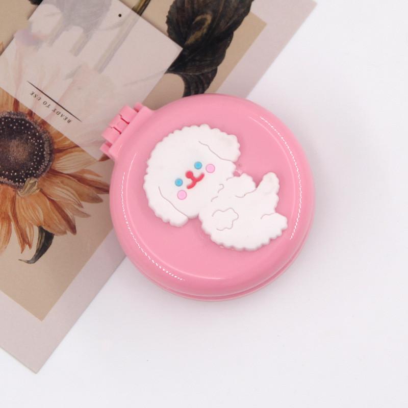 Cute Cartoon Folding Comb with Cosmetic Mirror for Girls Air Cushion Massage Portable Comb  Kids Dress Up Makeups Toy Gifts