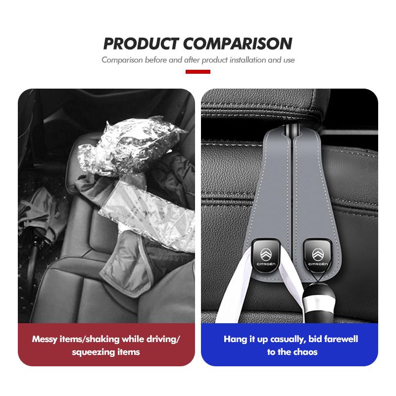 Car Headrest Purse Hook Seatback Bag Holder Storage Hanger For Citroen C5 C1 C2 C6 C4L DS3 DS4 DS5 C-Elysee Grand Berlingo akh256