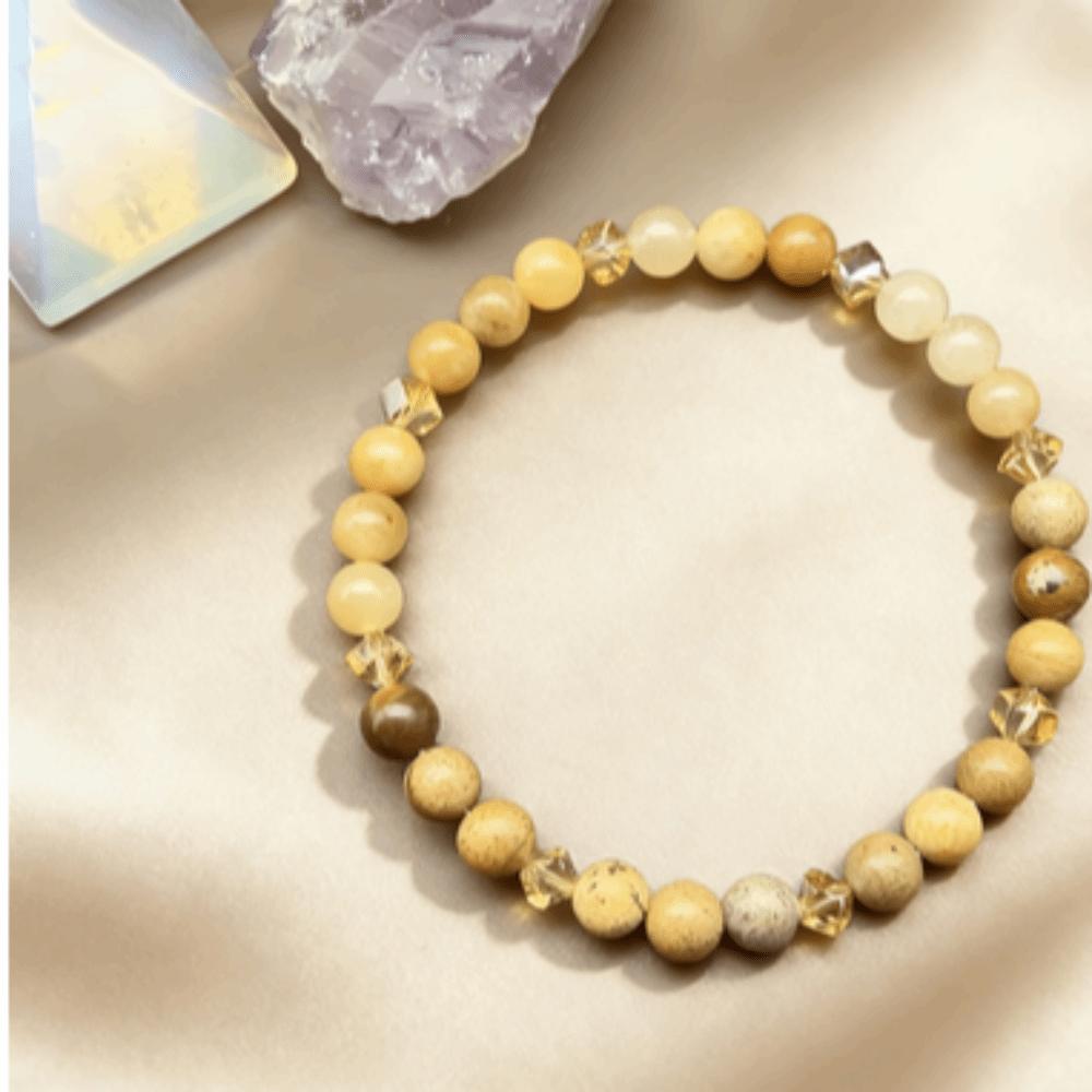 Handgefertigtes Citrin Naturstein Armband 6mm Perlen Perlenarmband für Paare passend