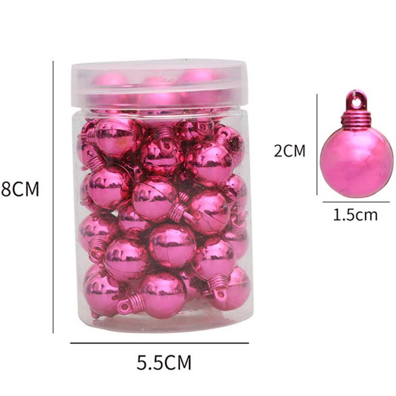 48Pcs/1.5CM Christmas Ball Decoration Supplies Christmas Tree Ornaments Pendants New Year Party Home Decoration