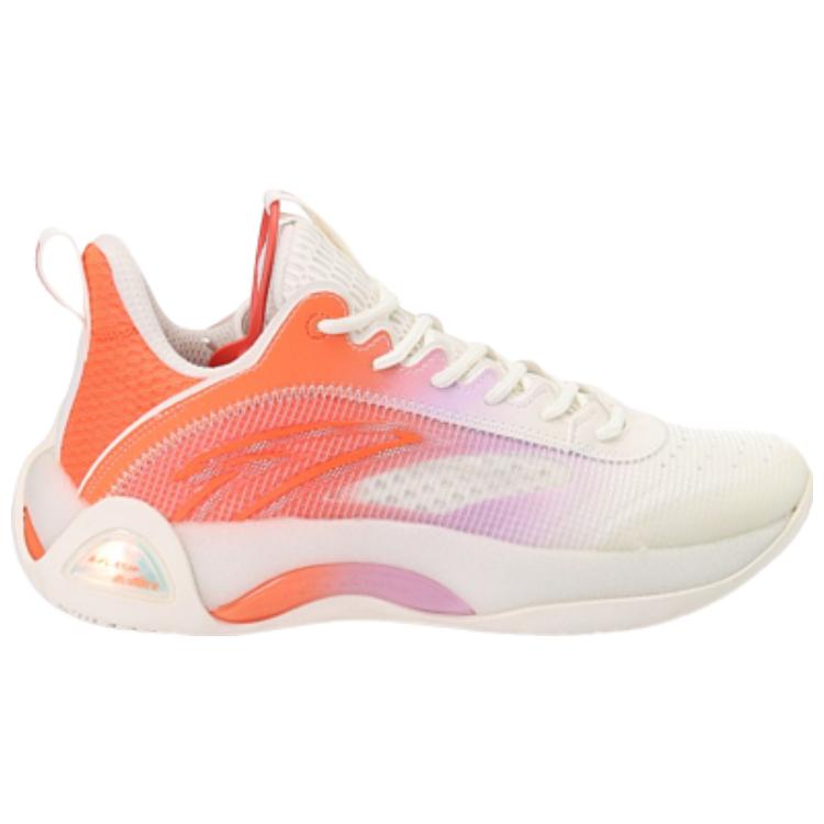 New Anta Cement Bubble 2.0 Slip Resistant Low Top Basketball Shoes Men's White Purple Orange Orange 112221610S-1