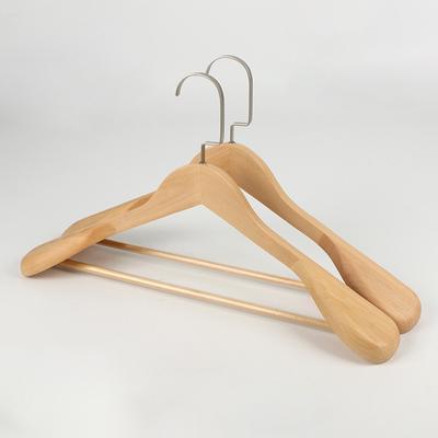 1PCS High Quality High-Grade Wide Shoulder Wooden Coat Hangers - Solid Wood Suit Shoulder Hotel Hanger Closet Home Smooth Store