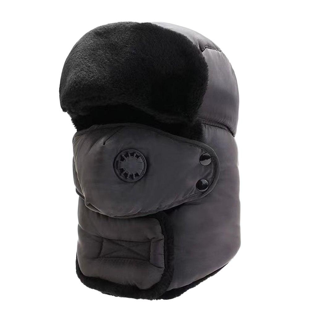Thick Bomber Hat Warm Earflap Pilot Caps Outdoors Beanie Russian Caps  for Men Women