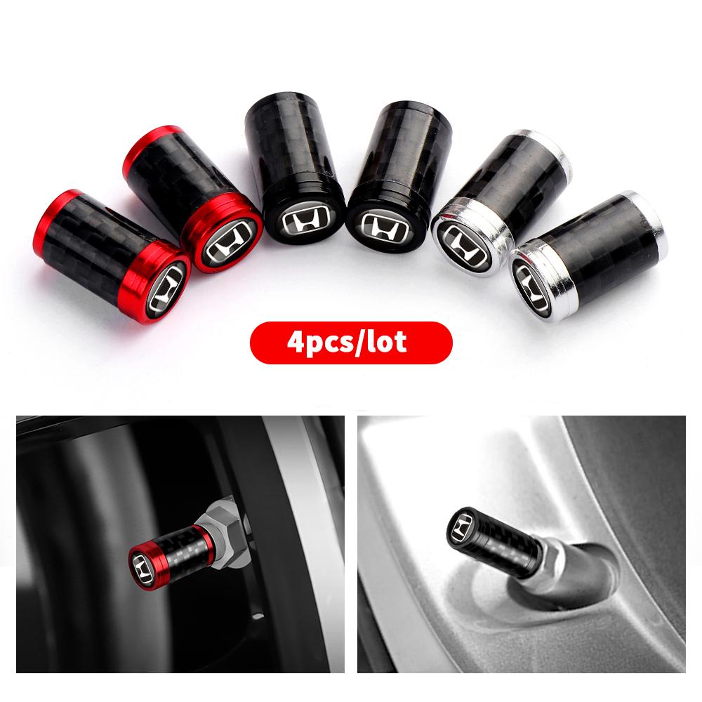 4pcs Car Wheel Tire Valve Cap Stem Cover Auto Accessories For Honda Accord Mugen CITY CR-V Fit Type R Insight Civic Jazz Odyssey