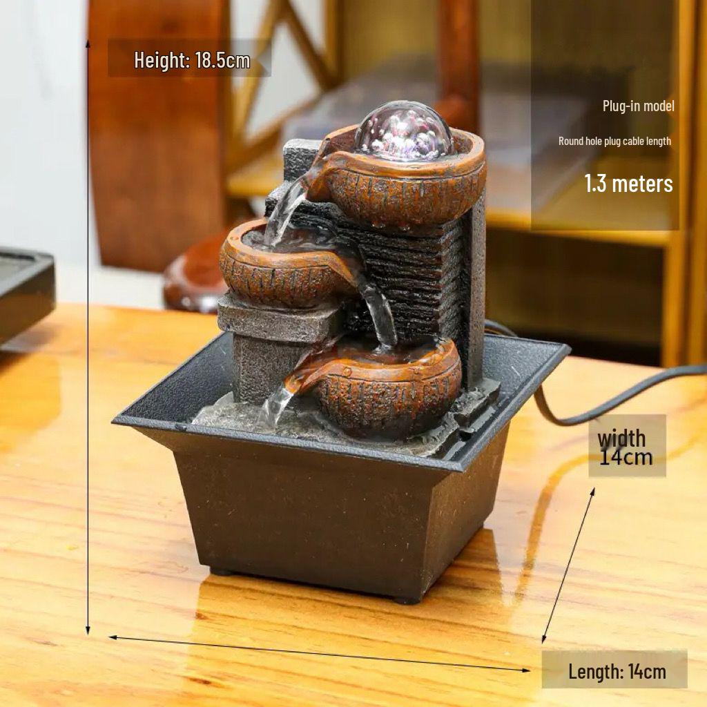 Popular Resin Water Feature: Small Zen Desktop Fountain for Wealth and Tranquility