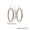 Christmas Colorful Hoop Earrings for Women Minimalist Red Green Twist Round Circle Earring Girls New Year Festival Jewelry Gifts