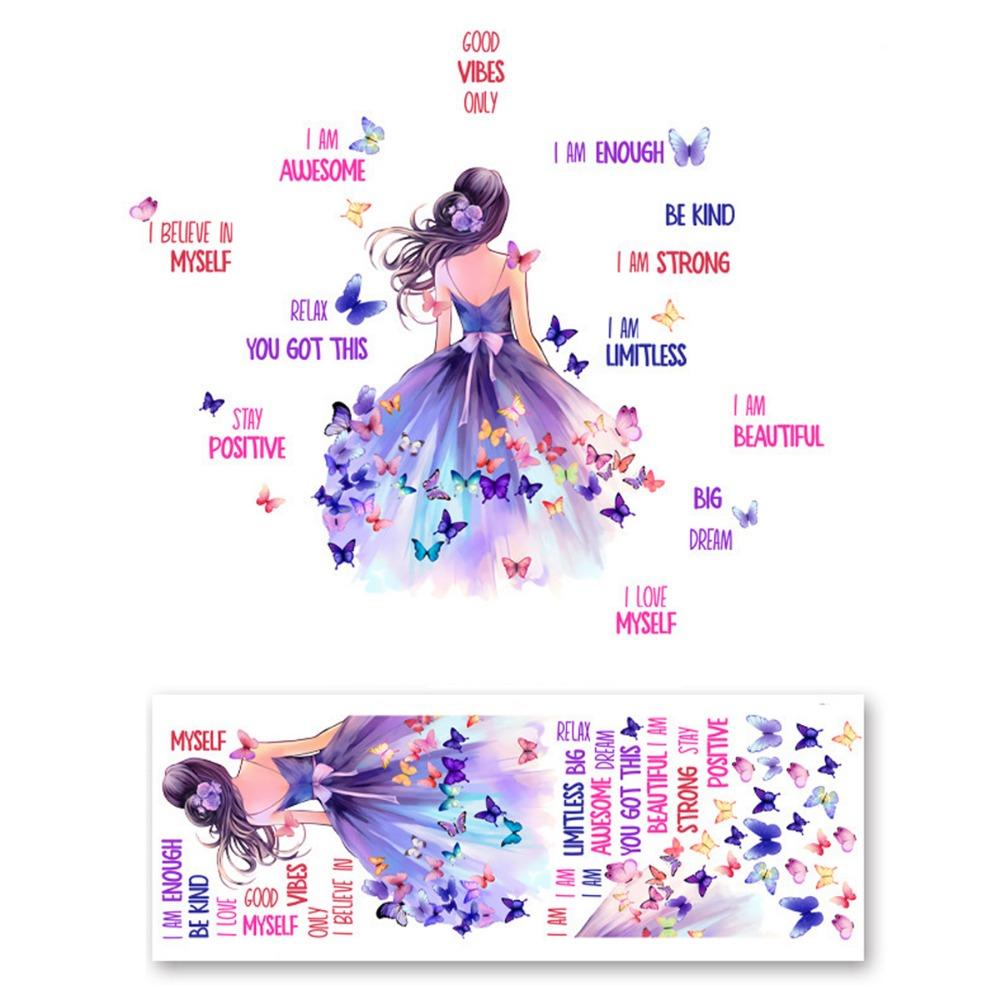 Cartoon Girl Wall Stickers Multicolor Wall Decorative Sticker Creative Wall Decal  Girl Bedroom