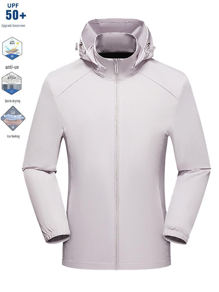 Unisex Ice Silk Sun Protection Hooded Jacket - Spring Summer Breathable Lightweight Loose Fit Plus Size Athletic Casual Outerwear